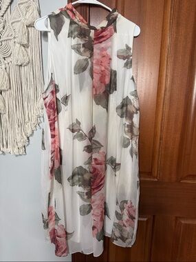 Robbie Bee Floral Print Sleeveless Dress